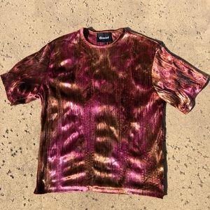 Granted Oversized T-Shirt in Red Crushed Velvet